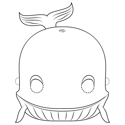 Whale Mask Coloring Page